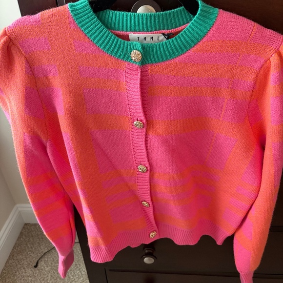 XS THML Pink and Orange Cardigan - Picture 1 of 3